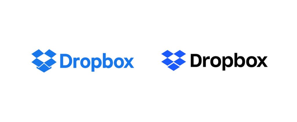 Dropbox SaaS logo before after